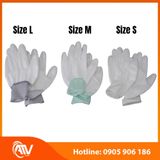  Găng Tay Sợi Polyester Phủ PU Bàn Tay Màu Trắng 