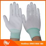  Găng Tay Sợi Polyester Phủ PU Bàn Tay Màu Trắng 