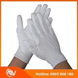  Găng Tay Sợi Polyester Phủ PU Bàn Tay Màu Trắng 
