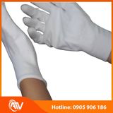  Găng Tay Sợi Polyester Phủ PU Bàn Tay Màu Trắng 