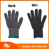  Găng Tay Sợi Polyester Màu Xám 