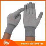  Găng Tay Sợi Carbon Phủ PU Xám Chống Tĩnh Điện 