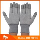  Găng Tay Sợi Carbon Phủ PU Xám Chống Tĩnh Điện 