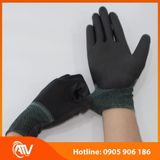  Găng Tay Sợi Polyester Phủ PU Bàn Tay Màu Đen 