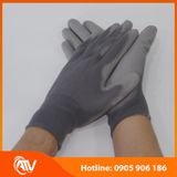  Găng Tay Sợi Polyester Phủ PU Bàn Tay Màu Xám 