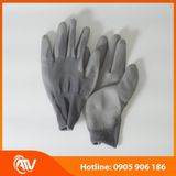  Găng Tay Sợi Polyester Phủ PU Bàn Tay Màu Xám 