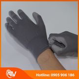  Găng Tay Sợi Polyester Phủ PU Bàn Tay Màu Xám 