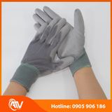  Găng Tay Sợi Polyester Phủ PU Bàn Tay Màu Xám 