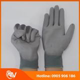  Găng Tay Sợi Polyester Phủ PU Bàn Tay Màu Xám 