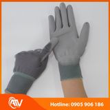  Găng Tay Sợi Polyester Phủ PU Bàn Tay Màu Xám 