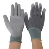  Găng Tay Sợi Polyester Phủ PU Bàn Tay Màu Xám 