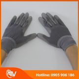 Găng Tay Sợi Polyester Phủ PU Bàn Tay Màu Xám 