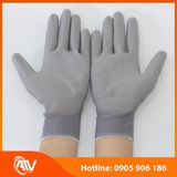  Găng Tay Sợi Polyester Phủ PU Bàn Tay Màu Xám 