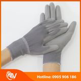  Găng Tay Sợi Polyester Phủ PU Bàn Tay Màu Xám 