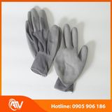  Găng Tay Sợi Polyester Phủ PU Bàn Tay Màu Xám 