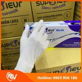  Găng Tay Y Tế Không Bột Nitrile Supérieur Màu Trắng 
