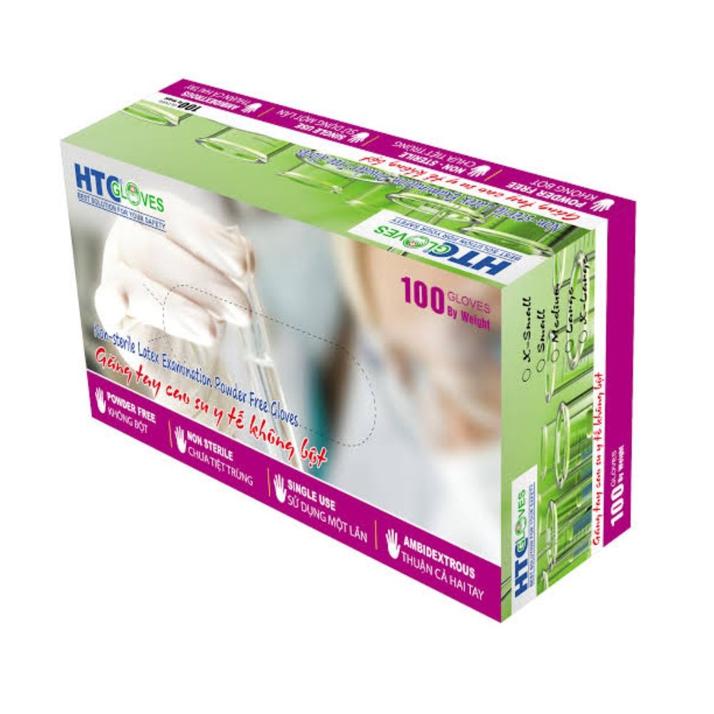  Găng tay y tế Latex không bột HTC Gloves 5.8gr 