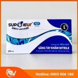  Găng Tay Y Tế Không Bột Nitrile Supérieur Màu Xanh 