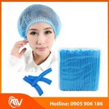  Mũ trùm phòng sạch dùng 1 lần màu xanh 18inch/ 21 inch 
