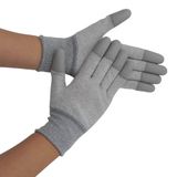  Găng Tay Sợi Carbon Phủ PU Xám Chống Tĩnh Điện 
