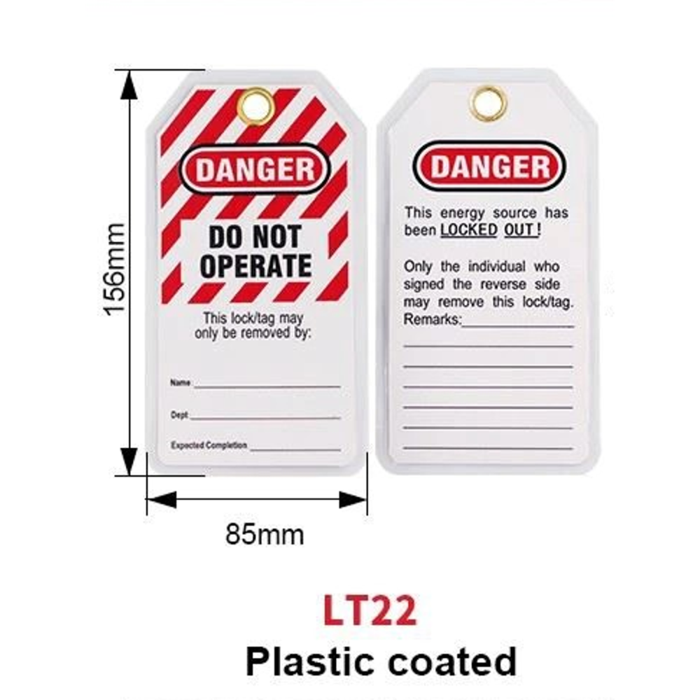  Thẻ nhựa đã in dùng cảnh báo nguy hiểm, code: LT22, hiệu: Lockey 