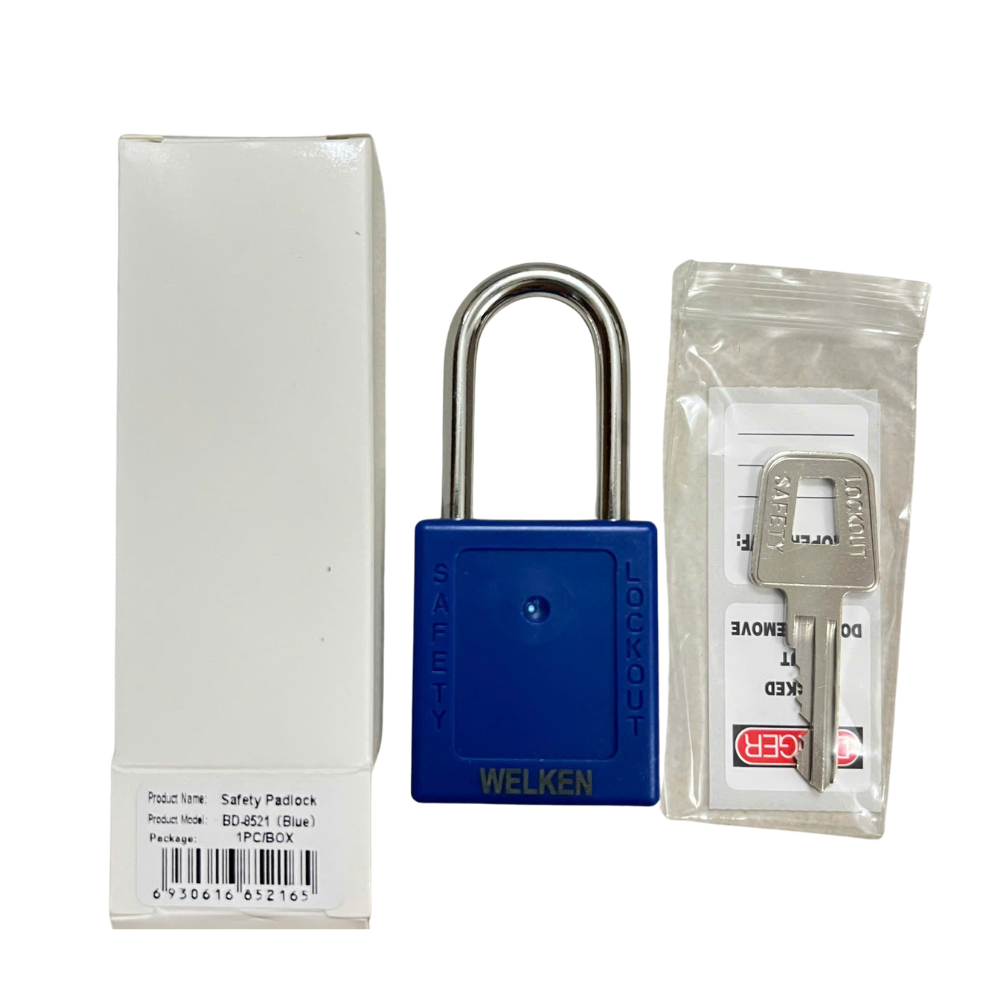  Ổ khóa dùng trong an toàn điện safety padlock. Model: BD-8521 màu xanh dương 