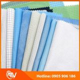  Vải kẻ caro chống tĩnh điện Xanh/Hồng/Trắng 