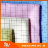  Vải kẻ caro chống tĩnh điện Xanh/Hồng/Trắng 