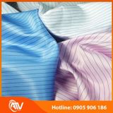  Vải kẻ sọc chống tĩnh điện Xanh/Hồng/Trắng 