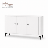  HAPPY FURNITURE , Tủ lưu trữ bo cạnh 3 cửa mở - SMOOTH, TCM_B_001 , 154cm x 40cm x 99cm DxRxC 