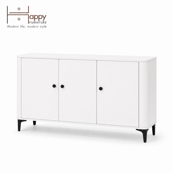  HAPPY FURNITURE , Tủ lưu trữ bo cạnh 3 cửa mở - SMOOTH, TCM_B_001 , 154cm x 40cm x 99cm DxRxC 