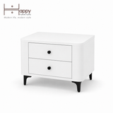 HAPPY FURNITURE , Táp đầu giường bo cạnh 2 ngăn kéo - SMOOTH, THK_B_001 , 57cm x 40cm x 47cm 