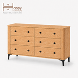  HAPPY FURNITURE , Tủ lưu trữ bo cạnh 6 ngăn kéo - SMOOTH, THK_B_002 , 154cm x 46cm x 85cm DxRxC 