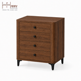  HAPPY FURNITURE , Tủ lưu trữ bo cạnh 4 ngăn kéo - SMOOTH, THK_B_004 , 64cm x 46cm x 75cm DxRxC 