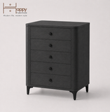  HAPPY FURNITURE , Tủ lưu trữ bo cạnh 5 ngăn kéo - SMOOTH, THK_B_005 , 64cm x 46cm x 90cm DxRxC 