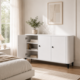  HAPPY FURNITURE , Tủ lưu trữ bo cạnh 3 cửa mở - SMOOTH, TCM_B_001 , 154cm x 40cm x 99cm DxRxC 
