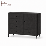  HAPPY FURNITURE , Tủ lưu trữ bo cạnh 5 ngăn kéo 1 cửa mở - SMOOTH, TCM_B_003 , 104cm x 41cm x 85cm 