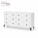  HAPPY FURNITURE , Tủ lưu trữ bo cạnh 6 ngăn kéo - SMOOTH, THK_B_002 , 154cm x 46cm x 85cm DxRxC 