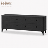  HAPPY FURNITURE , Tủ lưu trữ bo cạnh 4 ngăn kéo - SMOOTH, THK_B_006 , 174cm x 46cm x 63cm DxRxC 