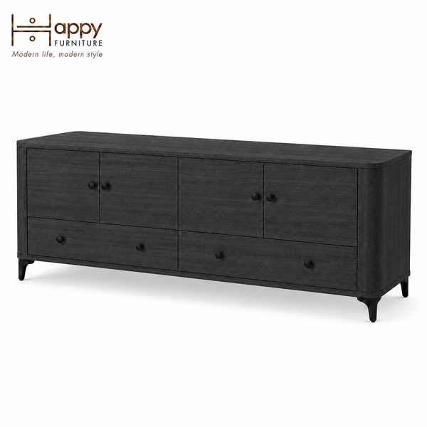  HAPPY FURNITURE , Kệ TV bo cạnh 4 cửa mở 2 ngăn kéo - SMOOTH, KTV_B_002 , 174cm x 40cm x 60cm DxRxC 