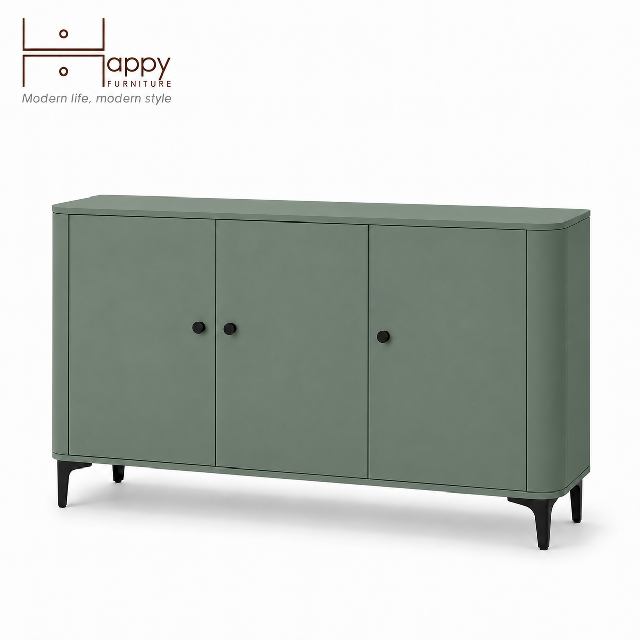  HAPPY FURNITURE , Tủ lưu trữ bo cạnh 3 cửa mở - SMOOTH, TCM_B_001 , 154cm x 40cm x 99cm DxRxC 