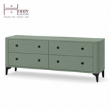  HAPPY FURNITURE , Tủ lưu trữ bo cạnh 4 ngăn kéo - SMOOTH, THK_B_006 , 174cm x 46cm x 63cm DxRxC 