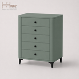 HAPPY FURNITURE , Tủ lưu trữ bo cạnh 5 ngăn kéo - SMOOTH, THK_B_005 , 64cm x 46cm x 90cm DxRxC 