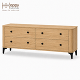  HAPPY FURNITURE , Tủ lưu trữ bo cạnh 4 ngăn kéo - SMOOTH, THK_B_006 , 174cm x 46cm x 63cm DxRxC 