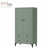  HAPPY FURNITURE , Tủ lưu trữ bo cạnh 2 ngăn kéo 2 cửa mở - SMOOTH, TCM_B_005 , 84cm x 41cm x 153cm DxRxC 