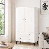  HAPPY FURNITURE , Tủ lưu trữ bo cạnh 2 ngăn kéo 2 cửa mở - SMOOTH, TCM_B_005 , 84cm x 41cm x 153cm DxRxC 