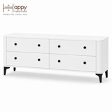  HAPPY FURNITURE , Tủ lưu trữ bo cạnh 4 ngăn kéo - SMOOTH, THK_B_006 , 174cm x 46cm x 63cm DxRxC 