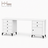  HAPPY FURNITURE , Bàn làm việc bo cạnh 6 ngăn kéo 1 cửa mở - SMOOTH, BAN_B_001 , 180cm x 55cm x 76cm DxRxC 