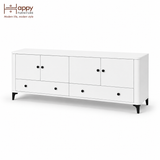  HAPPY FURNITURE , Kệ TV bo cạnh 4 cửa mở 2 ngăn kéo - SMOOTH, KTV_B_002 , 174cm x 40cm x 60cm DxRxC 