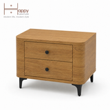  HAPPY FURNITURE , Táp đầu giường bo cạnh 2 ngăn kéo - SMOOTH, THK_B_001 , 57cm x 40cm x 47cm 